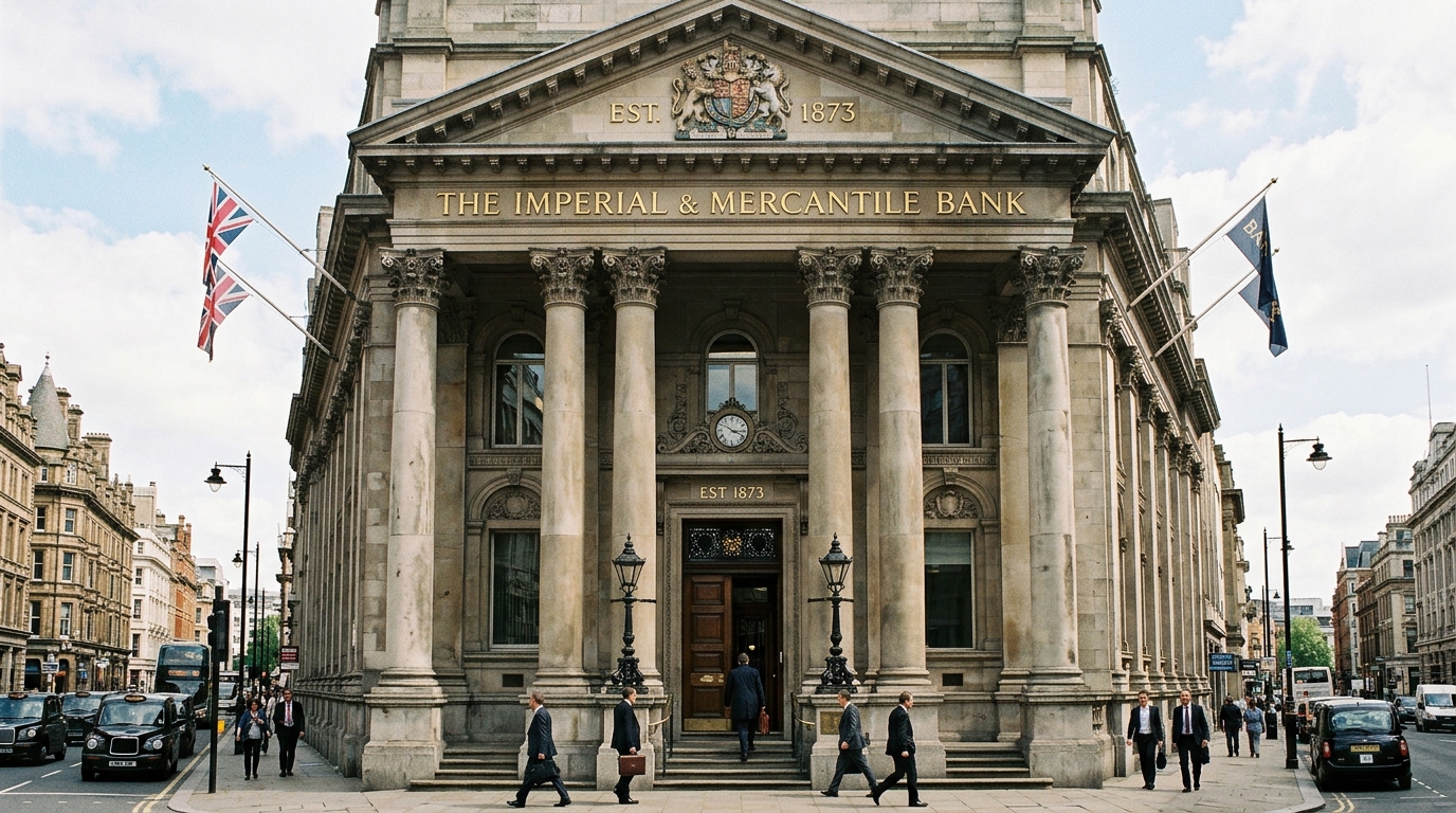 A bank facade representing traditional commercial real estate funding sources.