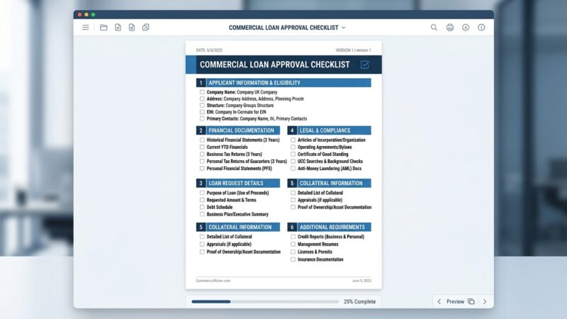 Commercial Loan Approval Checklist & Closing Process Guide