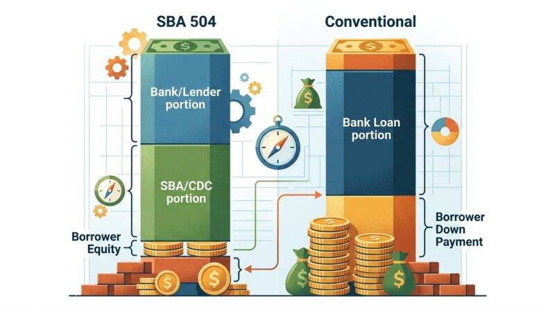 SBA 504 Loan Down Payment vs. SBA 7(a) & Conventional Loans