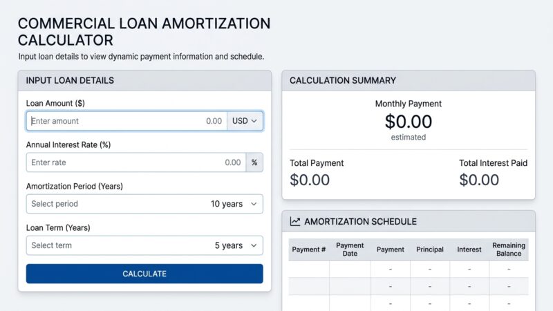 Free Commercial Loan Amortization Calculator