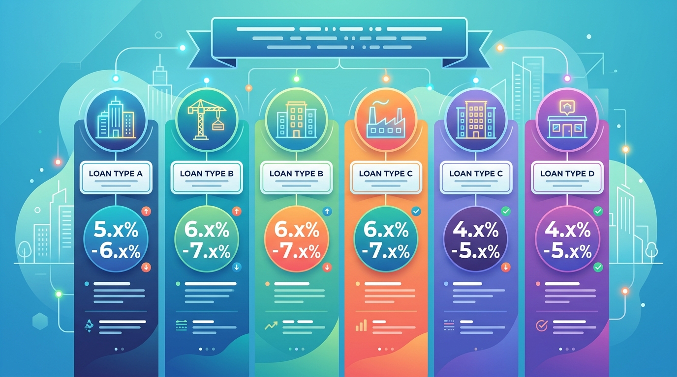 Comparison chart showing the best commercial mortgage interest rates available today.