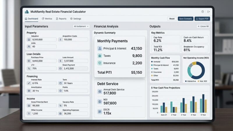 Multifamily Interest Rate & Payment Underwriting Calculator